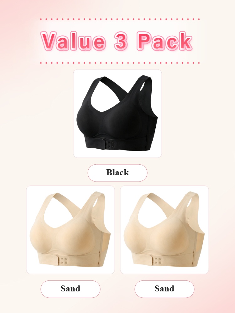 Value 3 pack corrective bras in black and sand VEIMIA