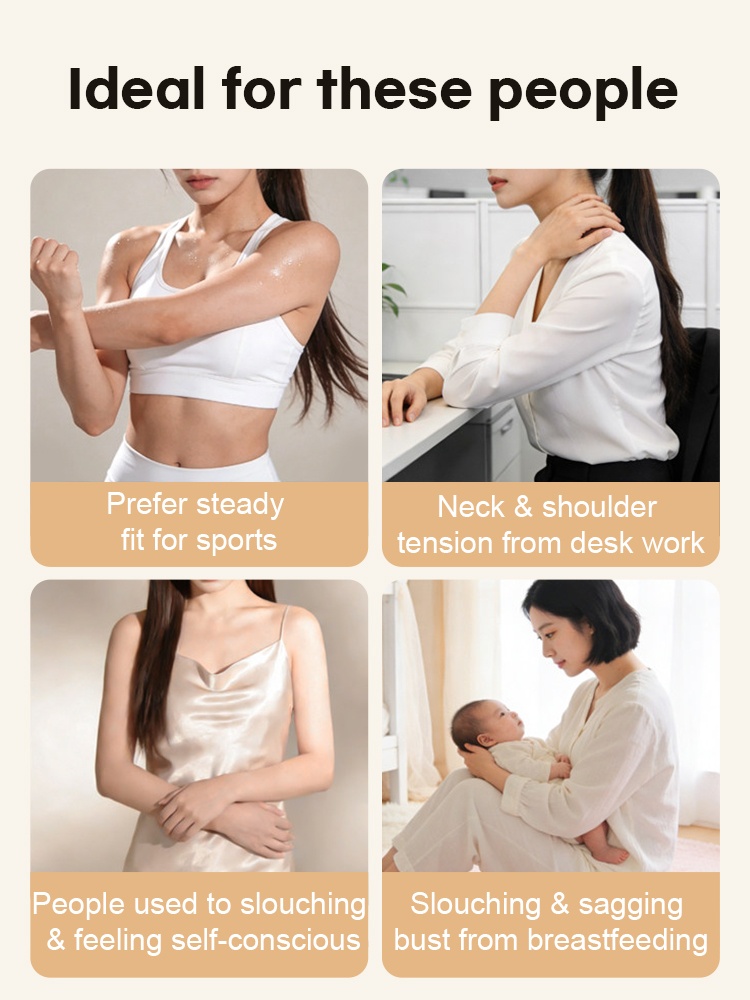 Lifestyle graphic showing daily scenes for corrective bra users VEIMIA