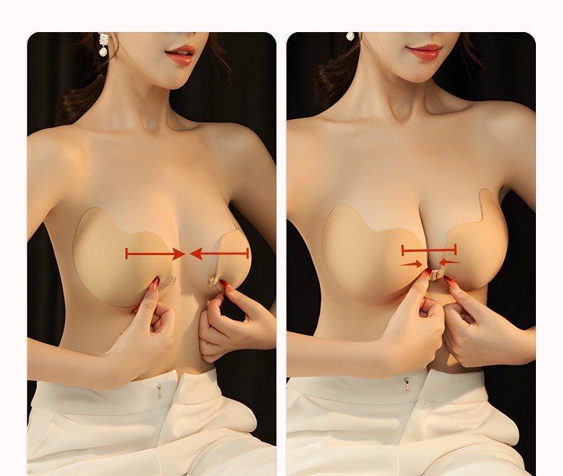 Invisible Stick On Bra Natural Adhesive Push Up Sticky Nipple Covers For Backless Dresses VEIMIA