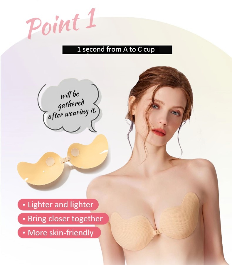 Invisible Stick On Bra Natural Adhesive Push Up Nipple Covers For Dresses VEIMIA