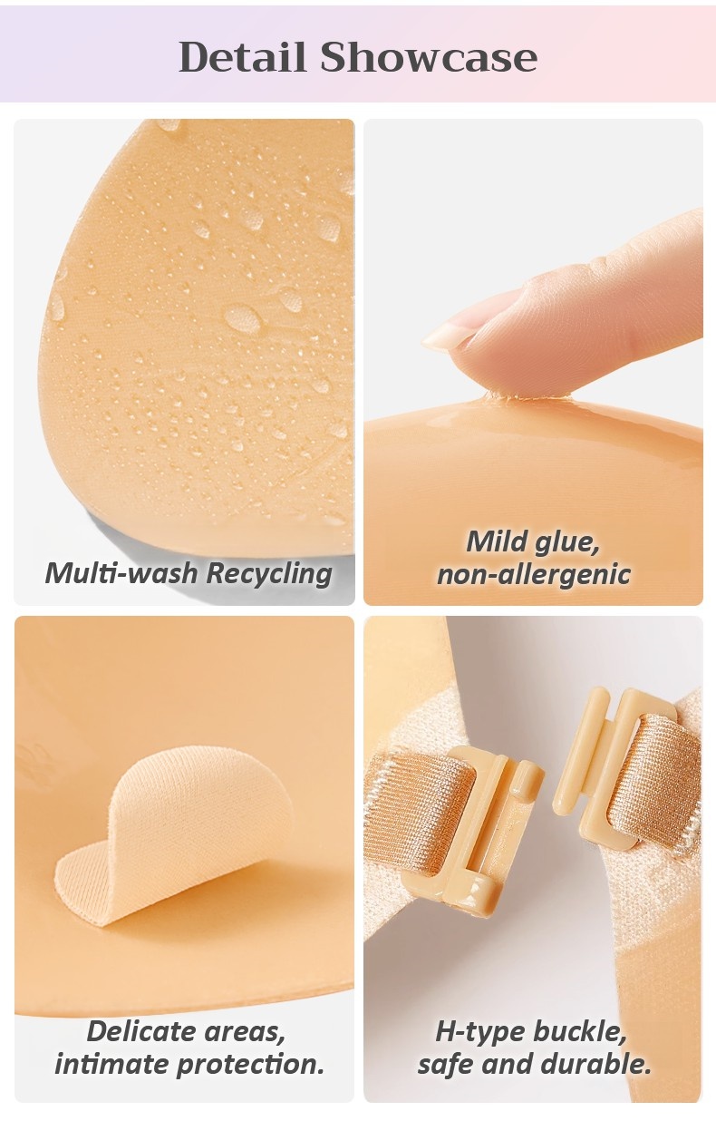 Invisible Stick On Bra Adhesive Push Up Nipple Covers For Backless Dresses VEIMIA