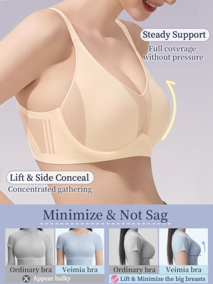 Cozy Minimizer Bras Anti-sagging Soft Underwire Designs With Lightweight Breathable Cup For Natural Shapes VEIMIA