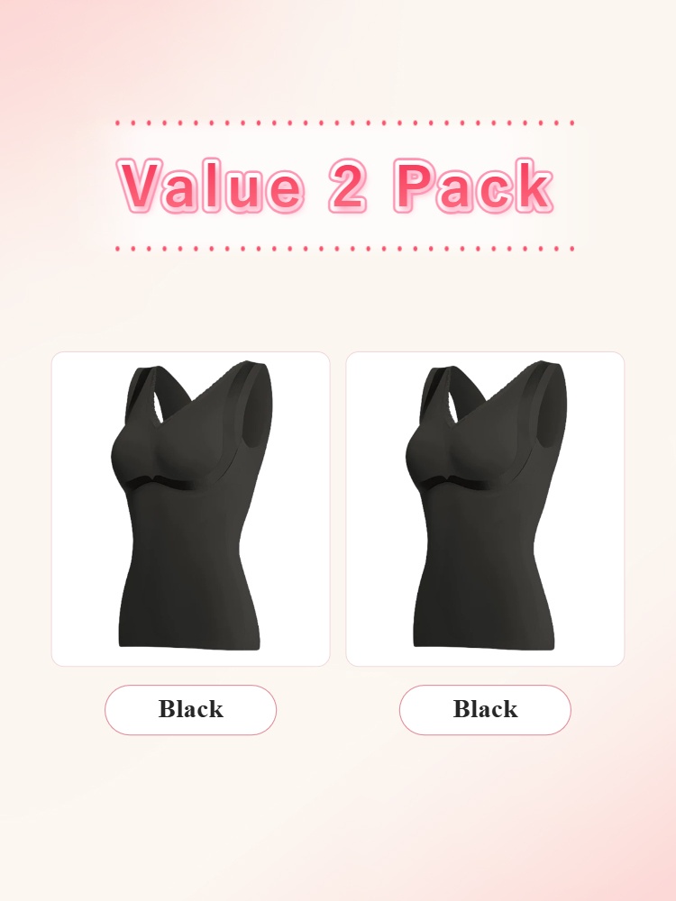 Value two pack of two black shaping bra tops VEIMIA