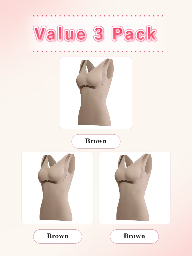 Value three pack of three brown shaping bra tops VEIMIA