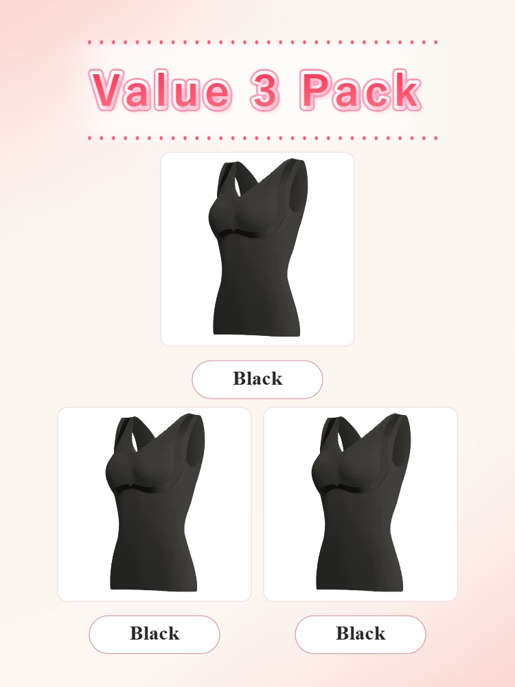Value three pack of three black shaping bra tops VEIMIA