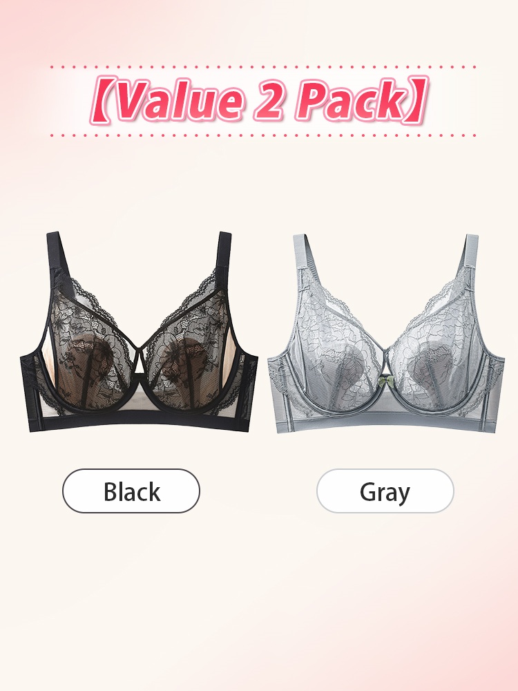 Floral Laces Bras Delicate & Grace, Airy Slimming Support & Gentle Skin-friendly Wear VEIMIA
