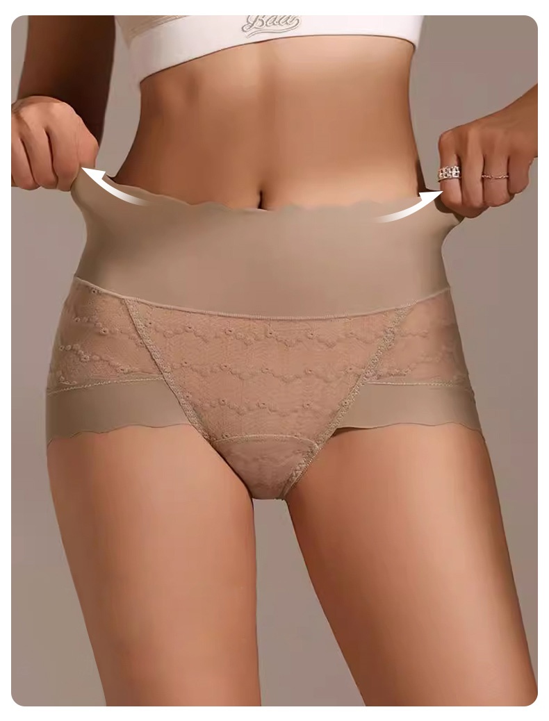 Seamless Sexy Lace Panties Comfortable Wrapping Mulberry Silk Crotch Breathable Thermal Change Underwear VEIMIA
