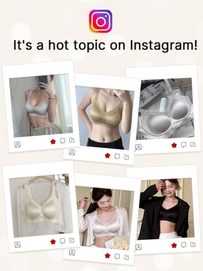 Delicate Lace Bra Anti-sagging Lift & Wireless Soft Support With Breathable Cup Pads, Silky Satin & Airy Lace For Gentle Comforts VEIMIA