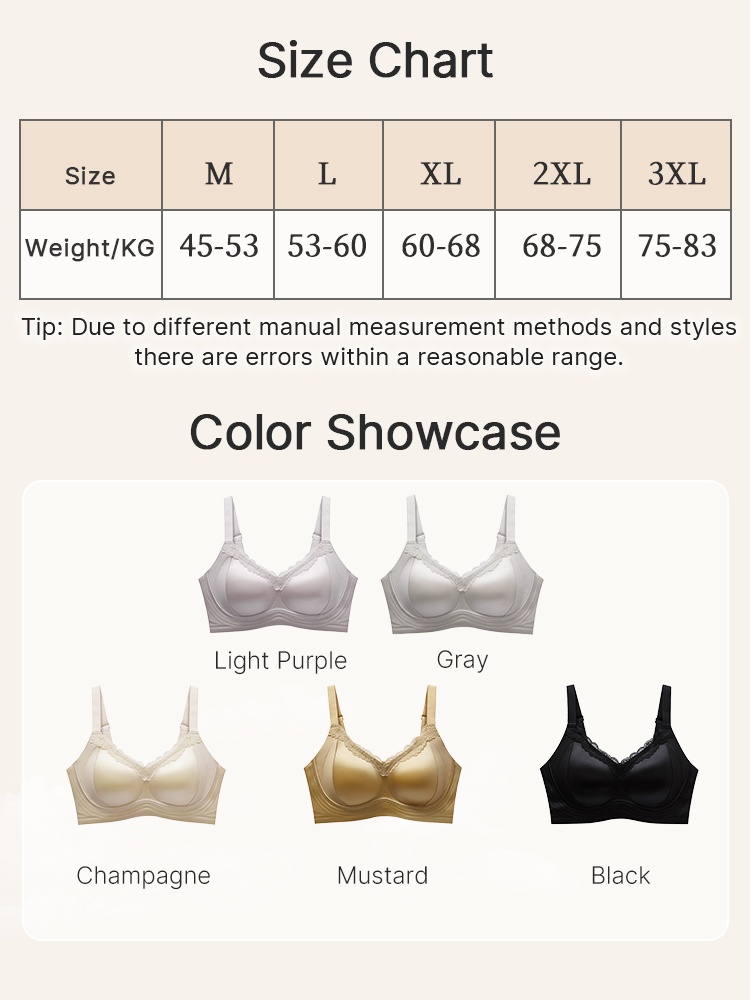 Delicate Lace Bras Anti-sagging Lifts & Wireless Soft Support With Breathable Cup Pads, Silky Satin & Airy Lace For Gentle Comfort VEIMIA