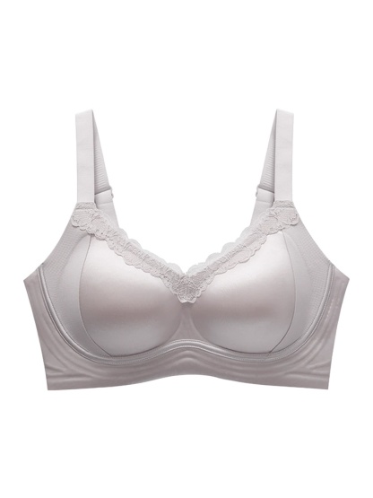 Delicate Lace Bra Anti-sagging Lift & Wireless Soft Supports With Breathable Cup Pads, Silky Satins & Airy Lace For Gentle Comfort VEIMIA