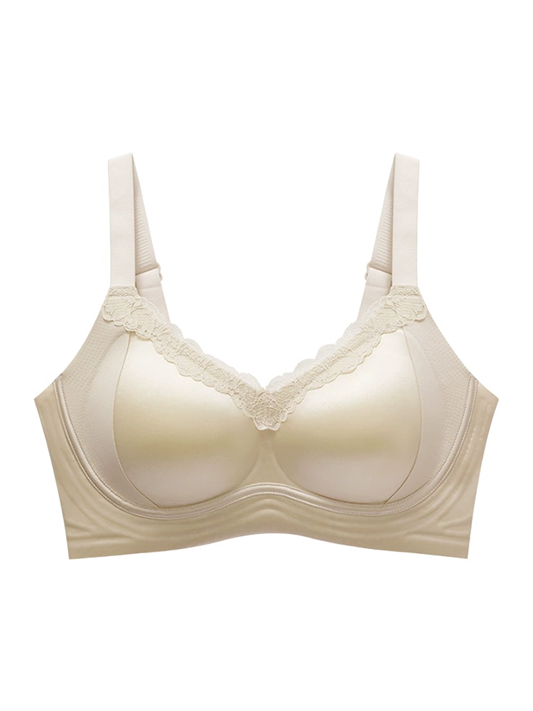 Delicate Lace Bra Anti-sagging Lift & Wireless Soft Support With Breathable Cup Pads, Silky Satin & Airy Laces For Gentle Comfort VEIMIA