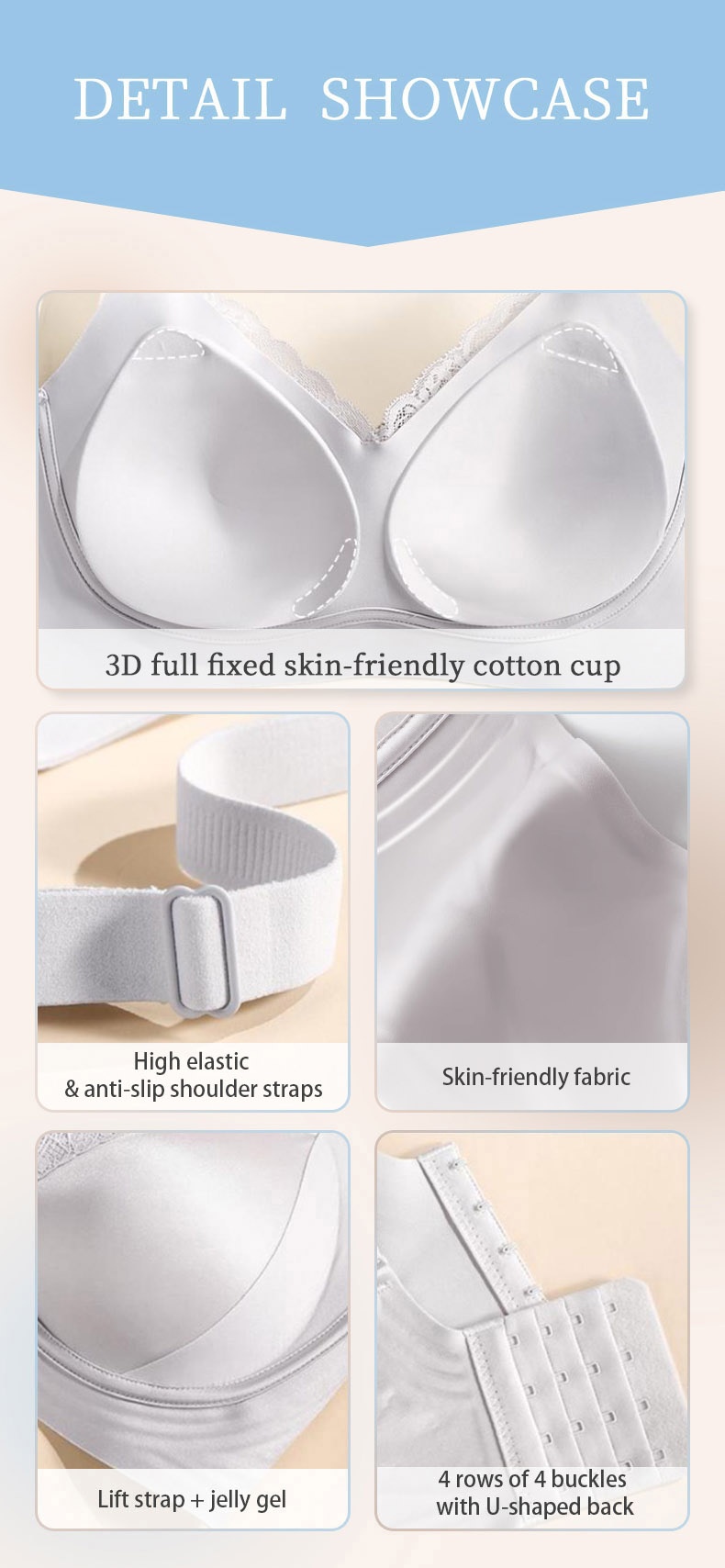 Delicate Lace Bra Anti-sagging Lift & Wireless Soft Support With Breathable Cup Pads, Silky Satin & Airy Lace For Gentle Comforts VEIMIA