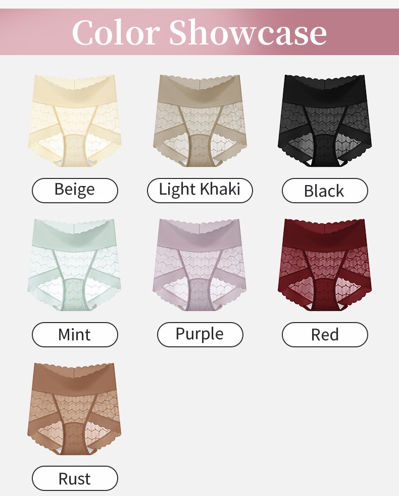 Delicate Lace Panties Skin-friendly Soft Elastic Laces, Seamless Snug Fit & Antibacterial Gussets VEIMIA