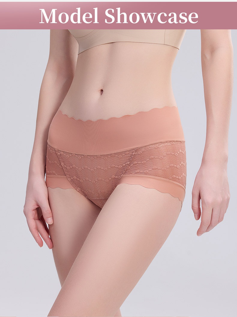 Delicate Lace Panties Skin-friendly Soft Elastic Lace, Seamless Snug Fits & Antibacterial Gussets VEIMIA