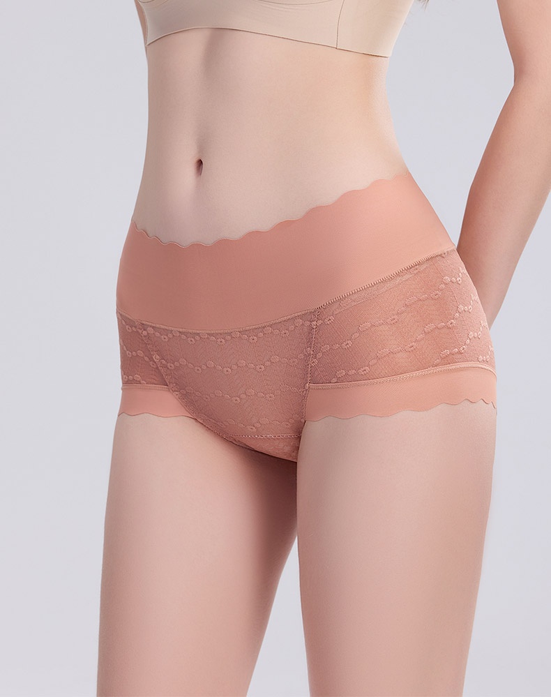 Delicate Lace Panty Skin-friendly Soft Elastic Laces, Seamless Snug Fit & Antibacterial Gusset VEIMIA