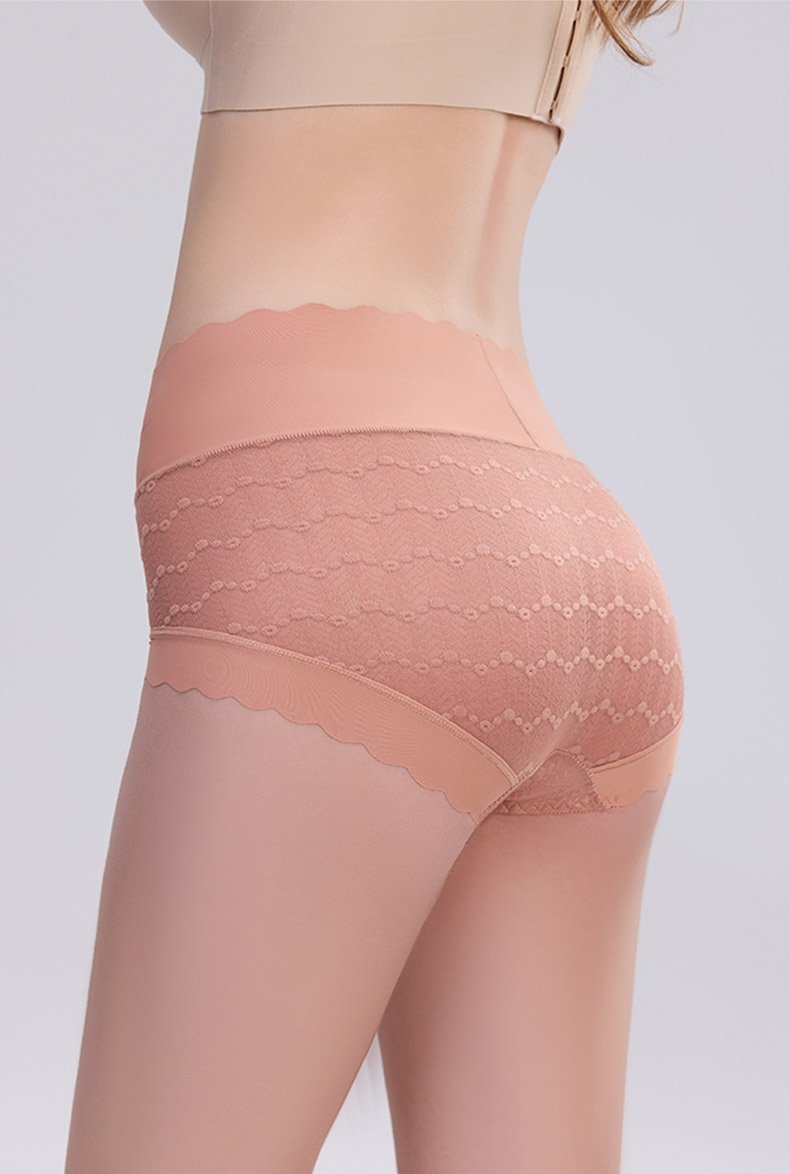 Delicate Lace Panty Skin-friendly Soft Elastic Lace, Seamless Snug Fits & Antibacterial Gusset VEIMIA