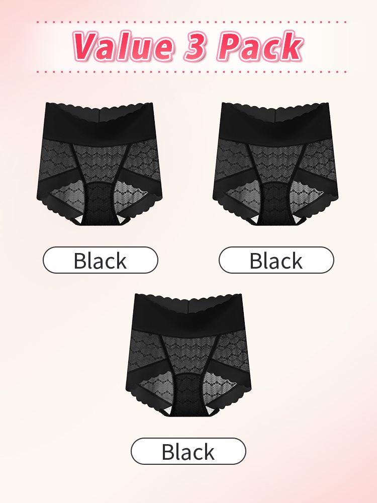 Delicate Lace Panties Skin-friendly Soft Elastic Lace, Seamless Snug Fit & Antibacterial Crotch Panel VEIMIA