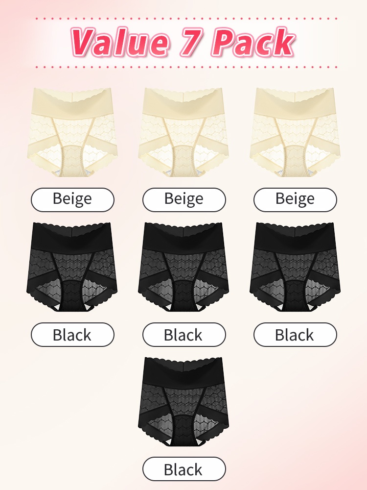 Delicate Lace Details Panty Skin-friendly Soft Elastic Lace, Seamless Snug Holds & Antibacterial Crotch Panels VEIMIA