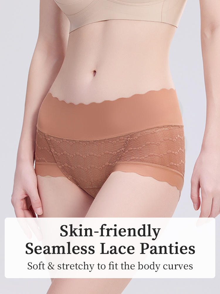 Delicate Lace Panty Skin-friendly Soft Elastic Laces, Seamless Snug Fit & Antibacterial Gussets VEIMIA