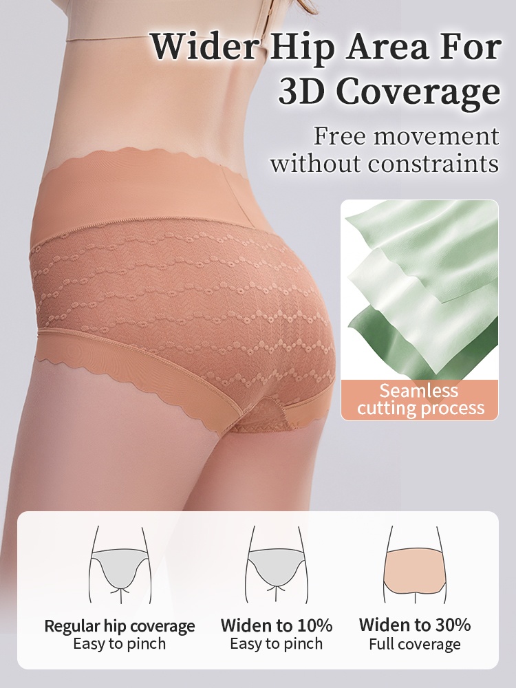 Delicate Lace Panties Skin-friendly Soft Elastic Lace, Seamless Snug Feel & Antibacterial Gusset VEIMIA