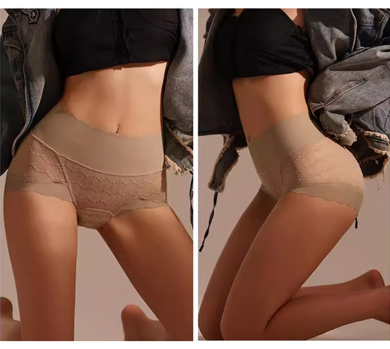 Seamless Sexy Lace Panties Comfortable Wrapping Mulberry Silk Crotch Plus Size Breathable Underwear Colors VEIMIA