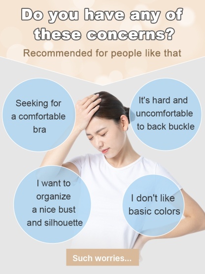 Easy-wear Laces Front Closure Bra Full Coverage Secure Support & Wireless Sleep Comforts VEIMIA