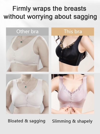 Easy-wear Lace Fronts Closure Bra Full Coverages Secure Support & Wireless Sleep Comfort VEIMIA