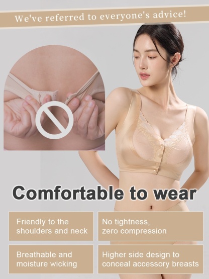 Easy-wear Lace Fronts Closure Bra Full Coverage Secure Support & Wireless Sleep Comforts VEIMIA