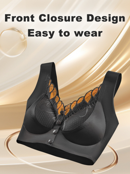 Easy-wear Lace Front Closure Bras Full Coverages Secure Supports & Wireless Sleep Comfort VEIMIA