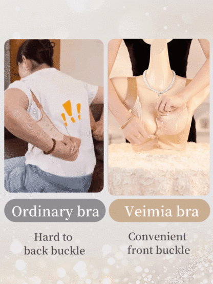 Easy-wear Lace Front Closure Bras Full Coverages Secure Support & Wireless Sleep Comforts VEIMIA