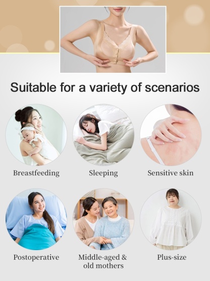 Easy-wear Lace Fronts Closure Bra Full Coverages Secure Supports & Wireless Sleep Comfort VEIMIA