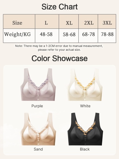 Easy-wear Laces Fronts Closure Bra Full Coverage Secure Supports & Wireless Sleep Comfort VEIMIA