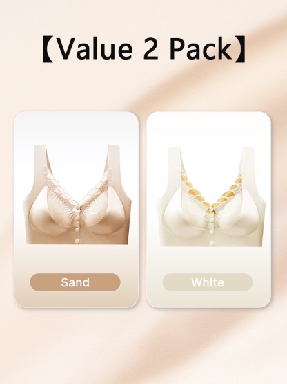 Easy-wear Lace Fronts Closure Bras Full Coverage Secure Supports & Wireless Sleep Comfort VEIMIA