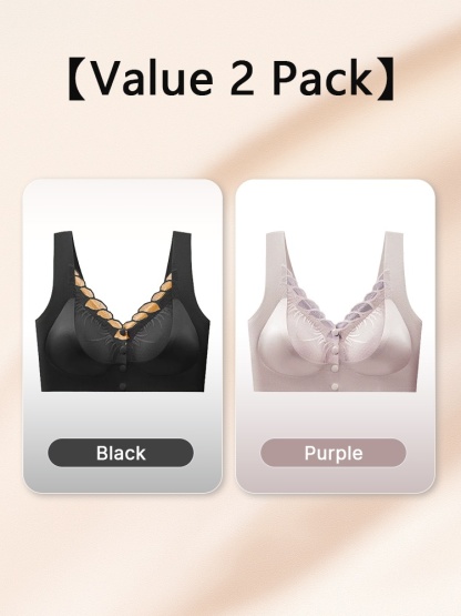 Easy-wear Laces Fronts Closure Bras Full Coverages Secure Support & Wireless Sleep Comfort VEIMIA
