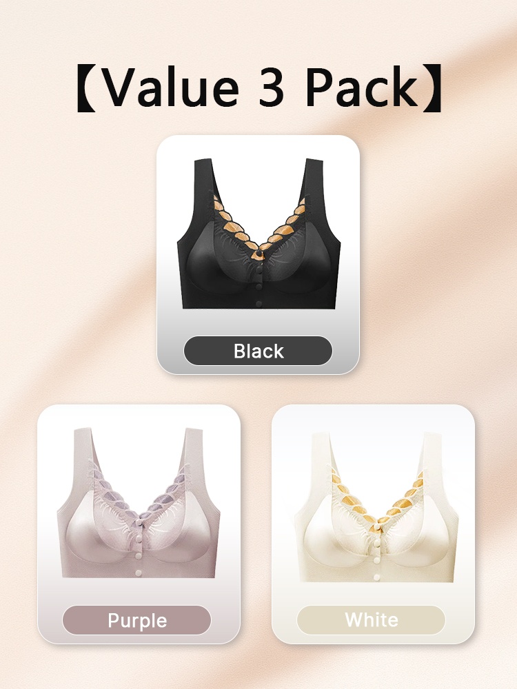Easy-wear Lace Fronts Closure Bras Full Coverages Secure Supports & Wireless Sleep Comfort VEIMIA