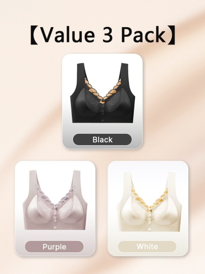 Easy-wear Lace Fronts Closure Bras Full Coverages Secure Supports & Wireless Sleep Comfort VEIMIA