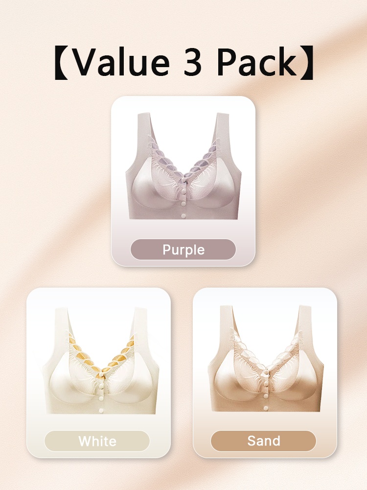 Easy-wear Laces Fronts Closure Bras Full Coverage Secure Support & Wireless Sleep Comforts VEIMIA
