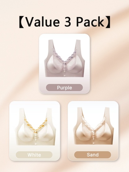 Easy-wear Laces Fronts Closure Bras Full Coverage Secure Support & Wireless Sleep Comforts VEIMIA