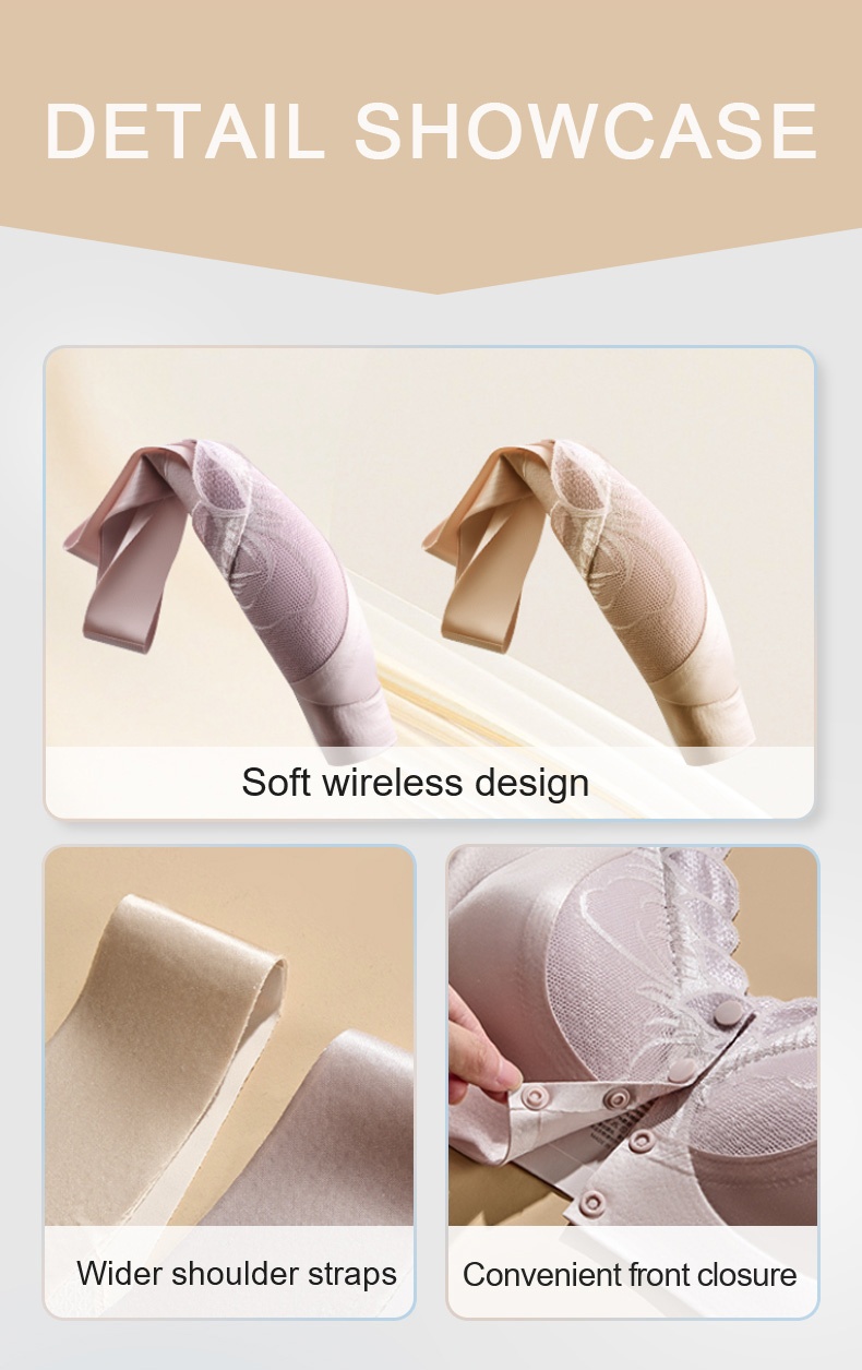 Easy-wear Lace Fronts Closure Bra Full Coverage Secure Support & Wireless Sleep Comfort VEIMIA