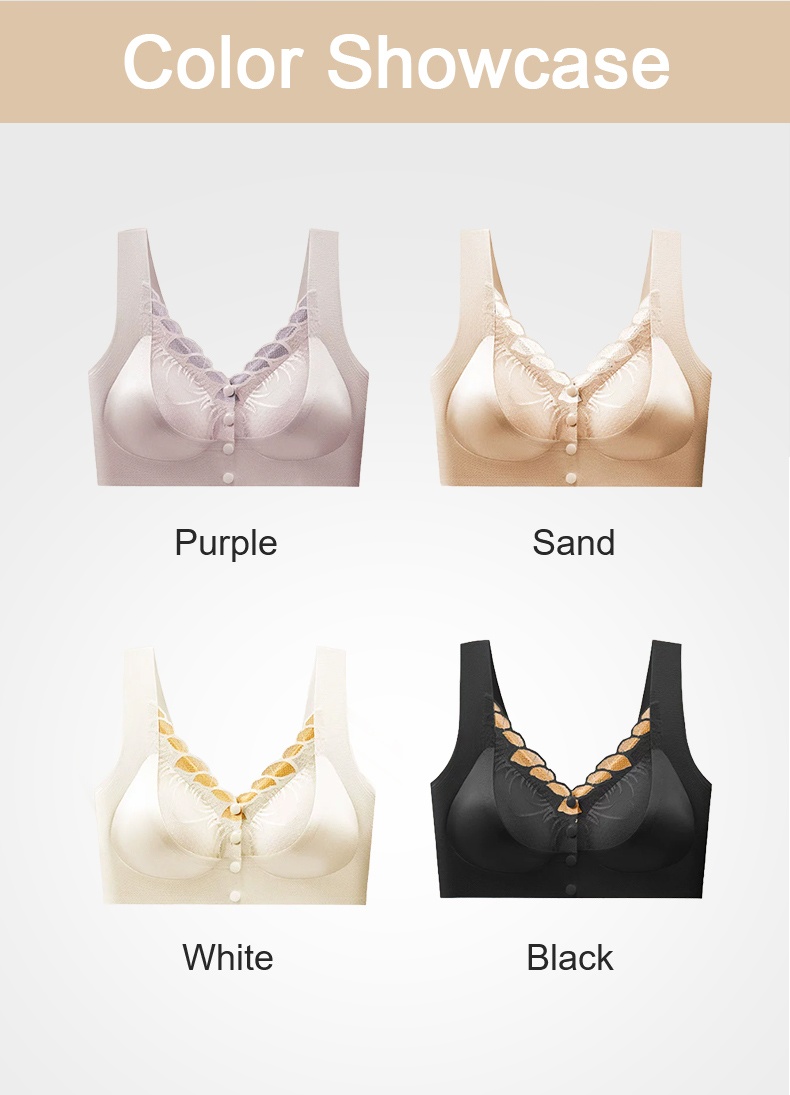 Easy-wear Lace Front Closure Bras Full Coverages Secure Support & Wireless Sleep Comfort VEIMIA