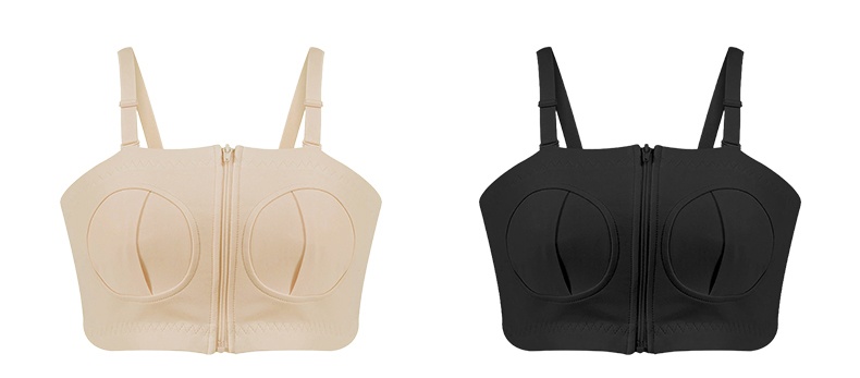 Hands Free Breastfeeding Front Opening Pumping Bra Skin & Black Color Vemia
