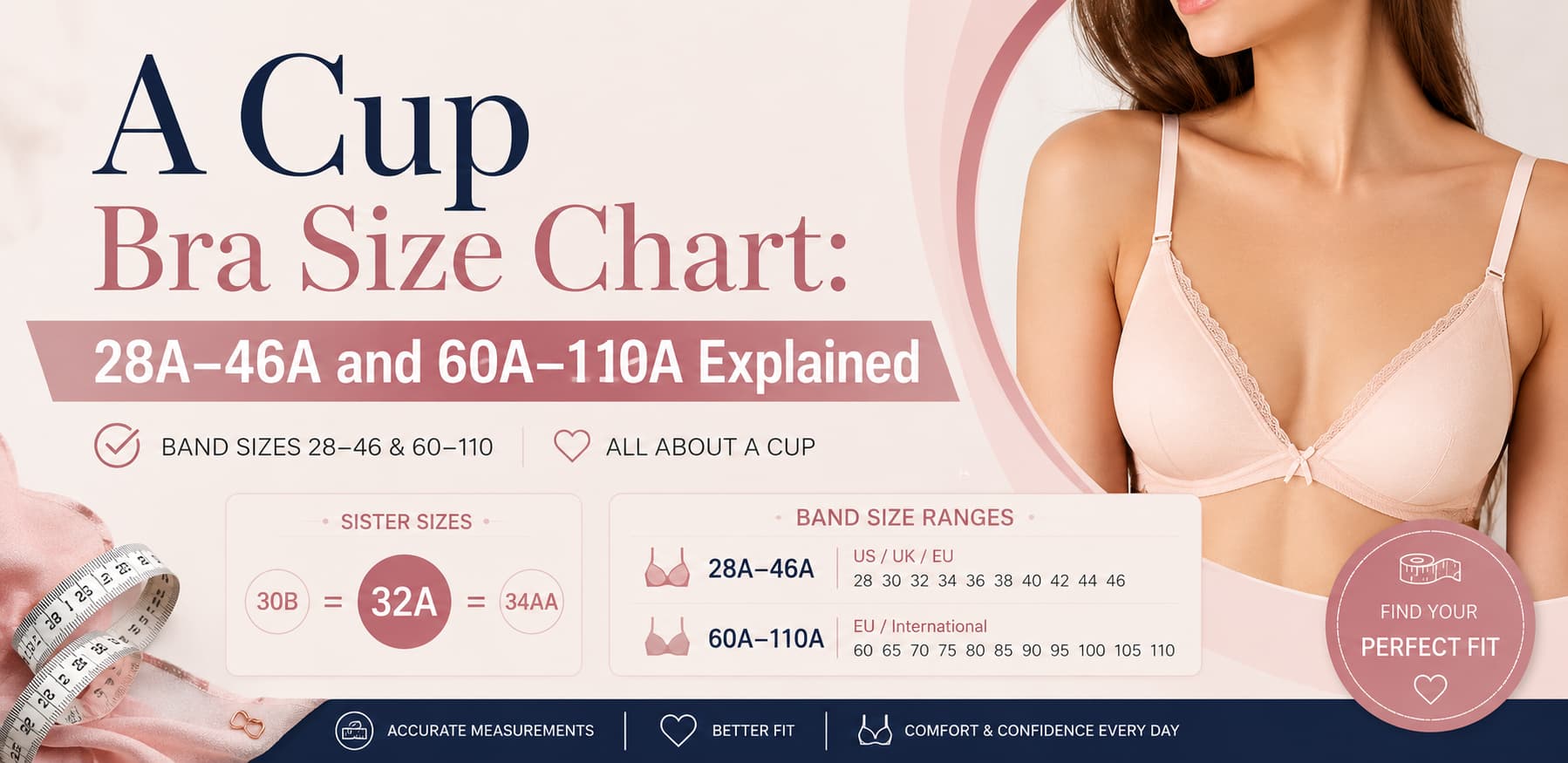 A Cup Bra Size Chart