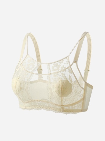 Elegant & Sexy Lace Bra Plus Sizes - Bust-sculpting Lift With Airy French Laces, All-day Comforts & Stable Support VEIMIA