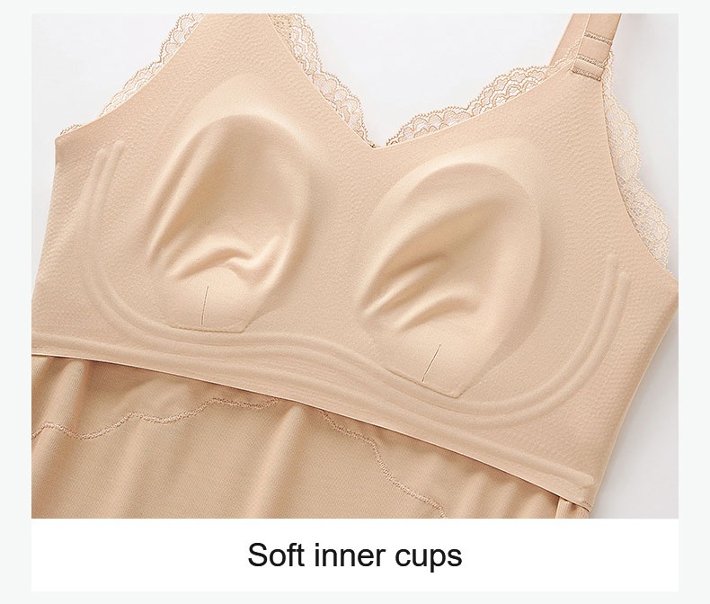 Close-up of soft inner cups on sand camisole VEIMIA