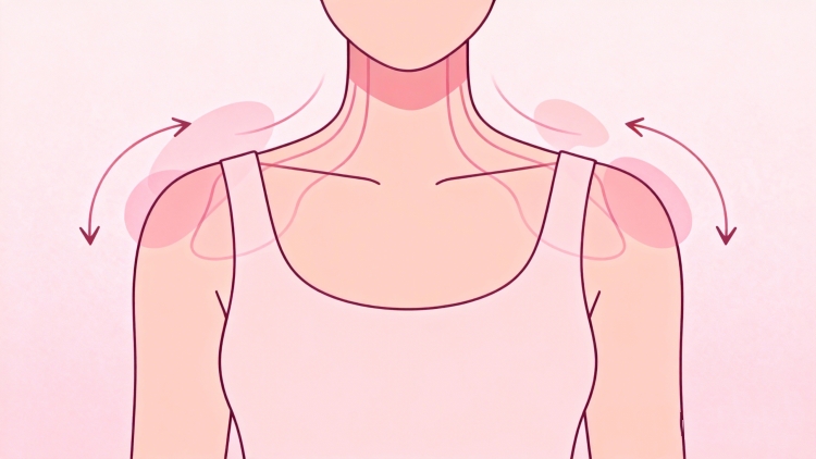 Minimal wellness illustration explaining body awareness and how emotional tension can be stored in the body, supporting emotional and mental health education.