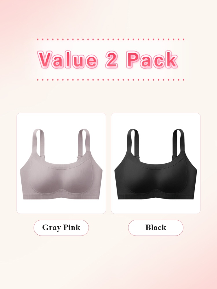 VEIMIA Wireless Anti-Sagging Bra W-support Lift, Visually Slimming & Breathable for All-Day Comfort