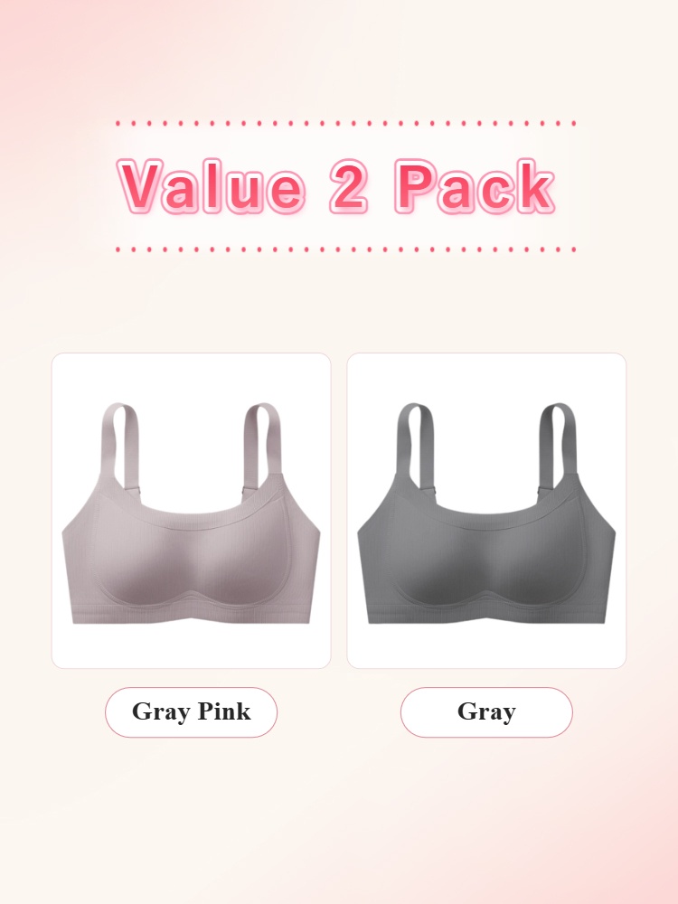 VEIMIA Wireless Anti-Sagging Bra W-support Lift, Visually Slimming & Breathable for All-Day Comfort