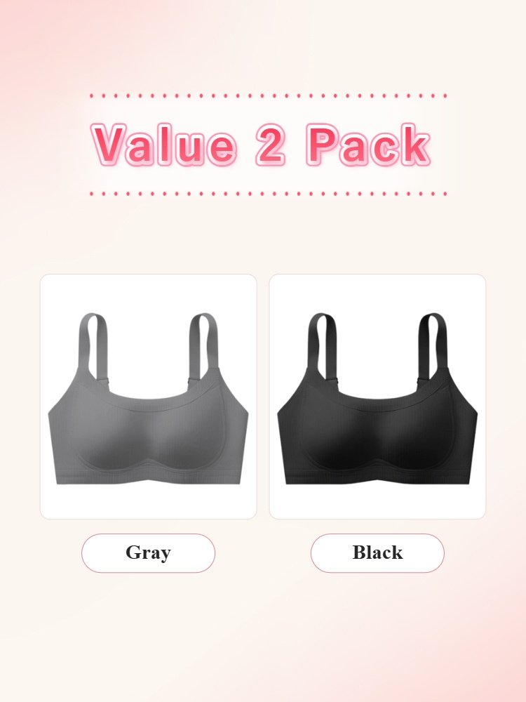 VEIMIA Wireless Anti-Sagging Bra W-support Lift, Visually Slimming & Breathable for All-Day Comfort