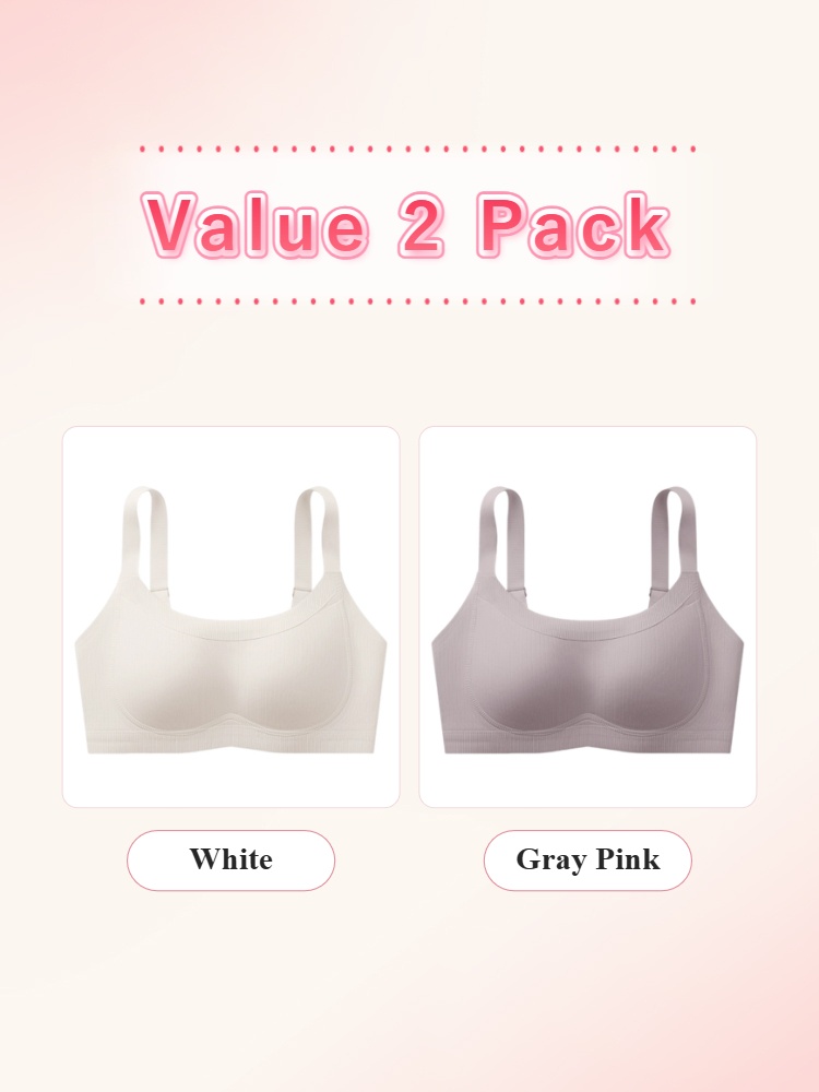 VEIMIA Wireless Anti-Sagging Bra W-support Lift, Visually Slimming & Breathable for All-Day Comfort