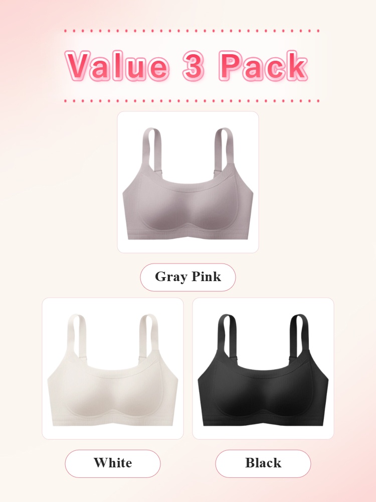 VEIMIA Wireless Anti-Sagging Bra W-support Lift, Visually Slimming & Breathable for All-Day Comfort
